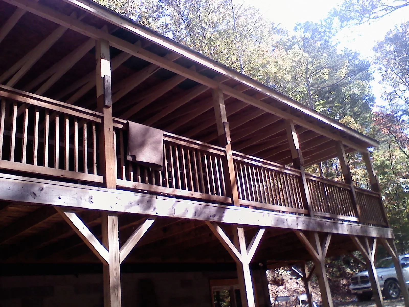 Timber framing under a new elevated porch and deck — Roof Leak Repair in Lester Prairie by Roofing Brothers